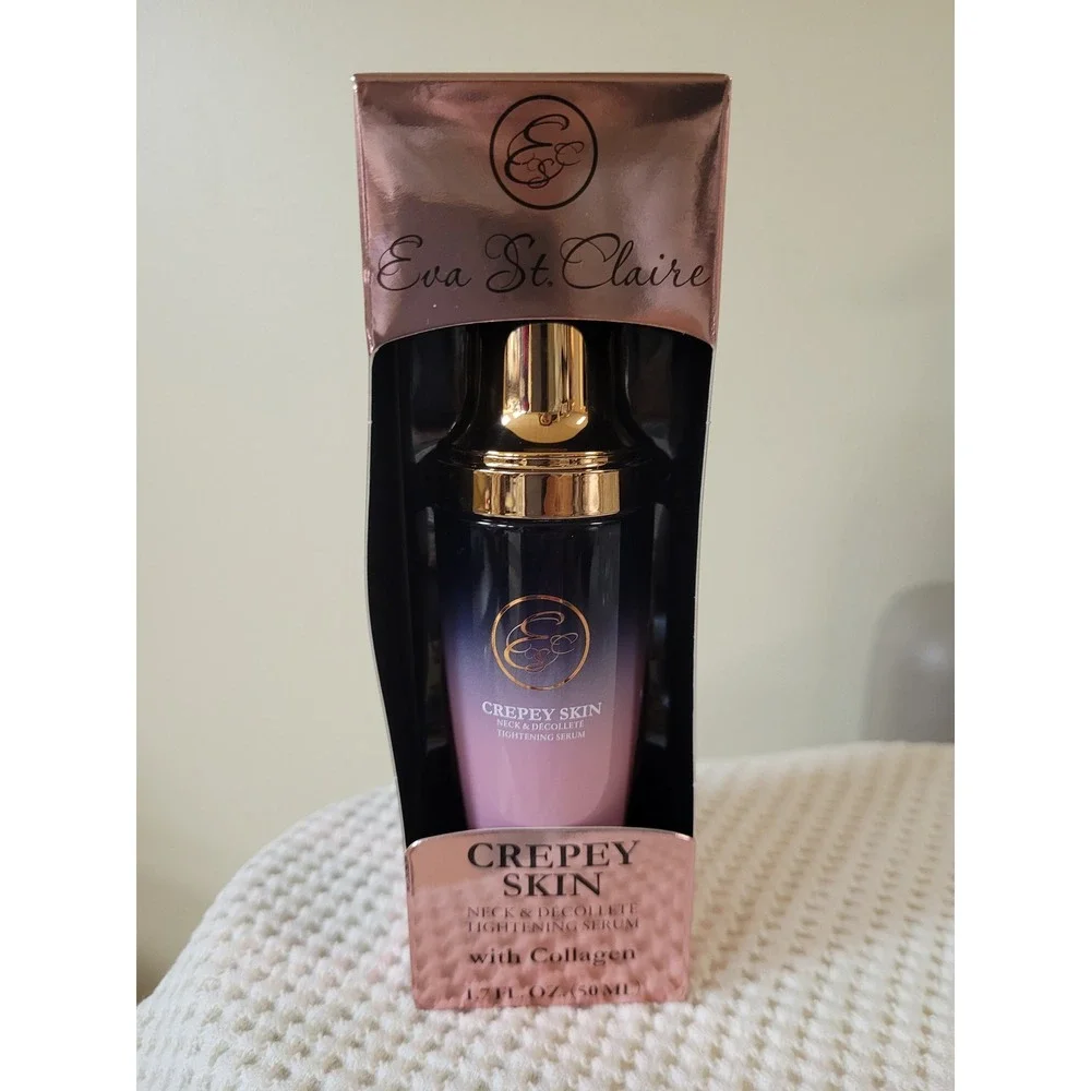 Eva St Claire Crepey Skin Neck Decollete Tightening Serum with Collagen 1.7‎ Oz